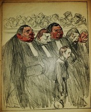 Theophile STEINLEN (1859-1923) CROOKS Original SIGNED Art Deco LITHOGRAPH 1903
