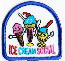 Girl Boy Cub ICE CREAM SOCIAL Sundae Event Patches Crest Badges SCOUT GUIDE Iron