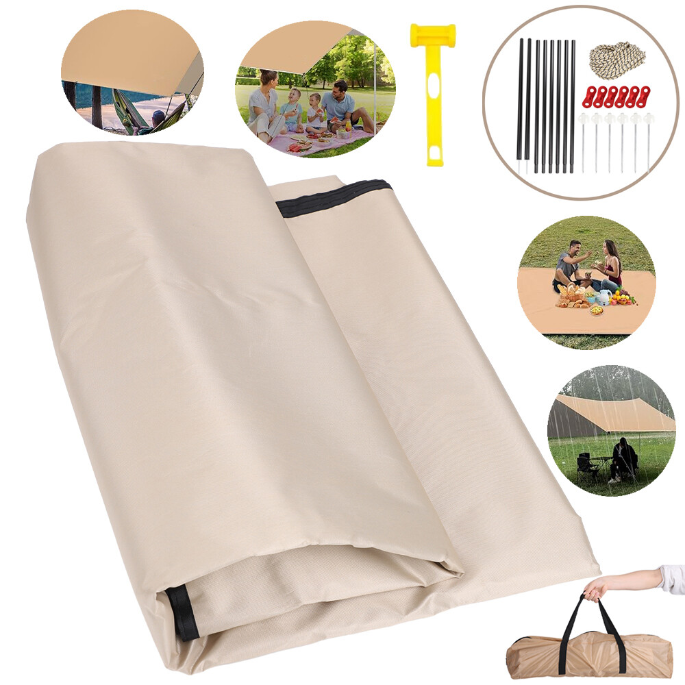 Lona de tienda de campaña impermeable anti-UV tienda de campaña lona lona con barras 3x3m