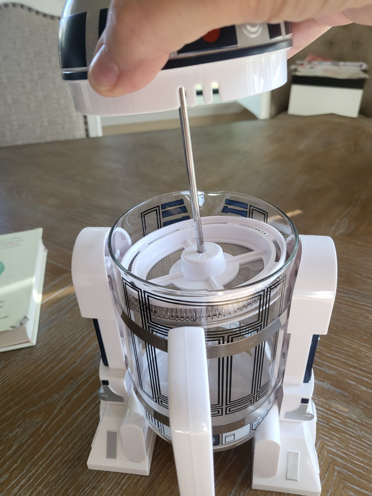 Star Wars R2-D2 Manual French Press Coffee Maker Pot by Think Geek - Mint
