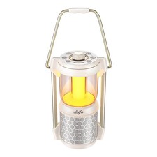 Mifa Lyra Bluetooth Speaker, 360  Sound, LED Light, IP67, 31hr Battery, White