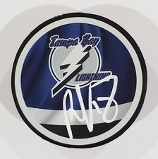 ONDREJ PALAT SIGNED TAMPA BAY LIGHTNING REVERSE RETRO HOCKEY PUCK NHL W/LOA  