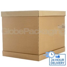 15 x Strong 1/2 Container Pallet Boxes With Caps, Trays & Sleeves 1075x870x550mm