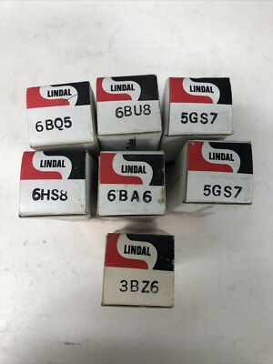 vintage lot  Lindal  3BZ6 6BQ5 6HS8 6BU8 6BA6 5GS7 TV Valve Electron tube