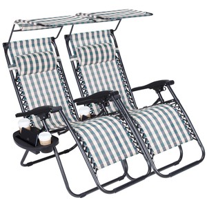 lounge gravity zero canopy beach folding plaid chairs rocking outdoor holder retro sunshade chair