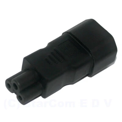 INLINE Adattatore di rete 3 poli spina frigoriferi IEC-C5 presa Topolino C14 quadrifoglio laptop