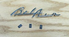 1955 1956 CHEVY CHROME BELAIR SCRIPT ON DASH , NEW ** USA MADE **