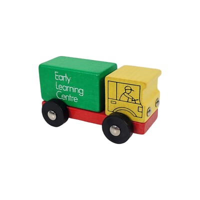 Vintage ELC Frühförderzentrum Holz LKW Lastwagen Spielzeug 10 cm