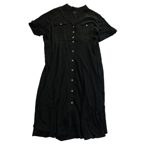 J.Crew Collared Camp-Pocket Shirtdress in Black