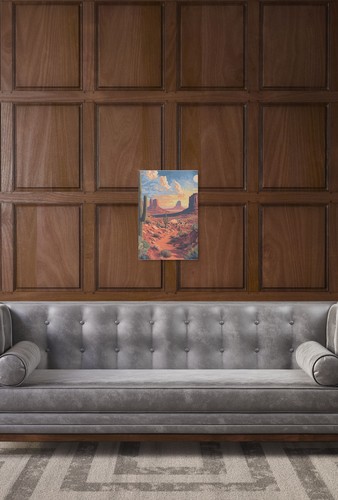 Desert Cactus Sunset Canvas Print, Southwest Nature Home Decor - Picture 13 of 17