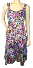 Womens 14 W Sundress Periwinkle Pink Flowers Nine West Princess Seams New Tags