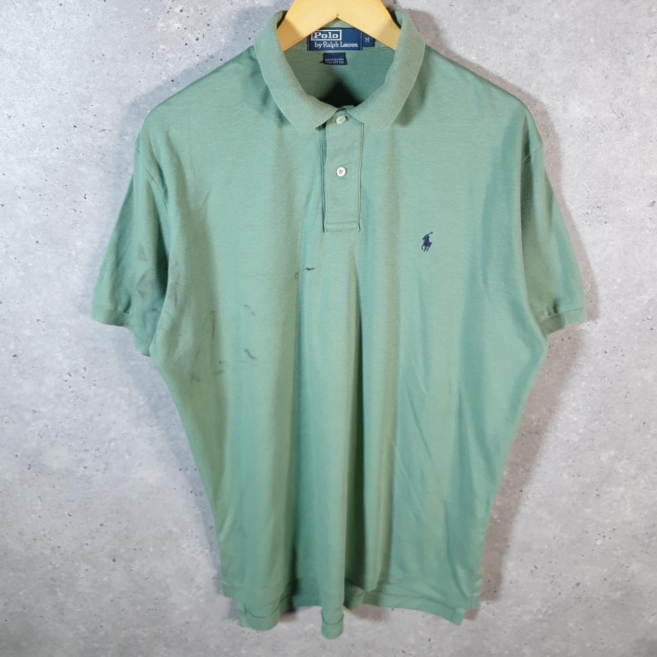 Polo Ralph Lauren vintage uomo verde medio vestibilità classica ricamata pony