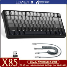 ATTACK SHARK X85 Wireless Mechanical Keyboard, 75% Gasket PBT RGB Side-Printed