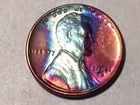 1941-D @   Beautiful"   Rainbow colored old Lincoln Penny.!!  158*From Roll*