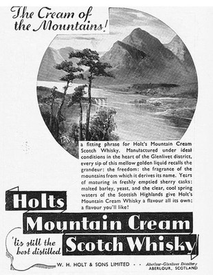HOLTS Mountain Cream Scotch Whisky - Vintage Advertisement 1936