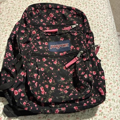 Jansport Womens Backpack Gray Animal Zebra Adjustable Straps Zipper Pockets Lg