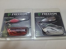 Two FREEDOM TACKLE SPEED FREAK Spinbaits One 3/4OZ Pearl + One 1/2oz Blood Shad.