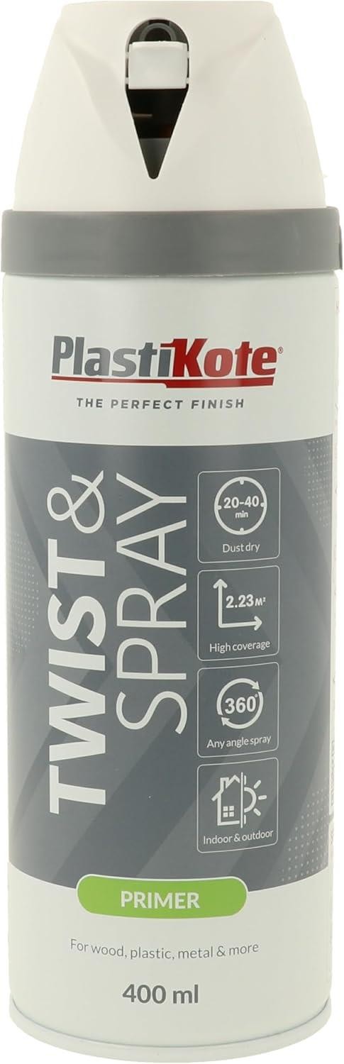 PlastiKote 025000 Twist & Spray Primer white matt 400 ml - Image 2