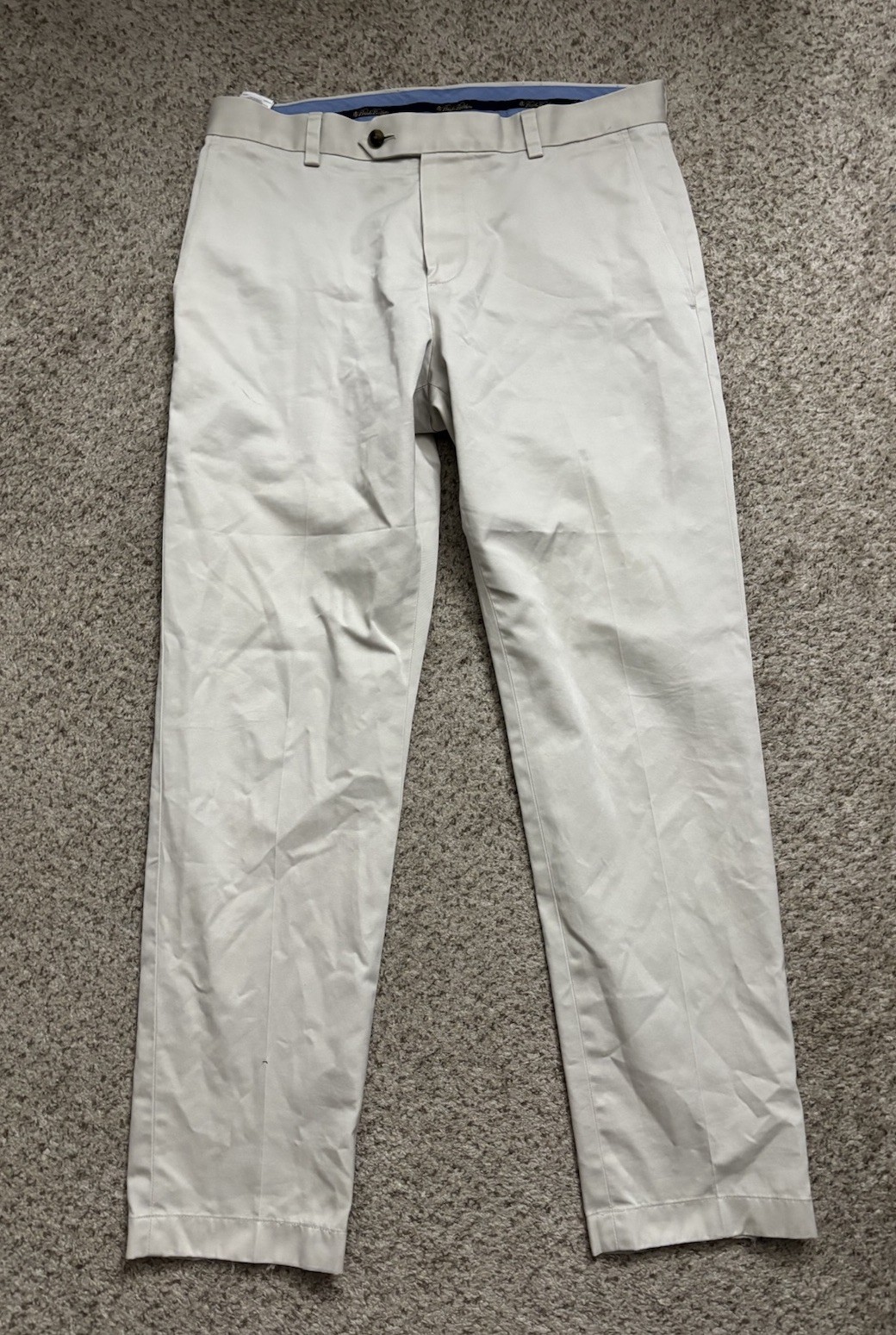 Brooks Brothers Pants Mens Size 32x30 Light Beige Gray Lightweight Milano Chino