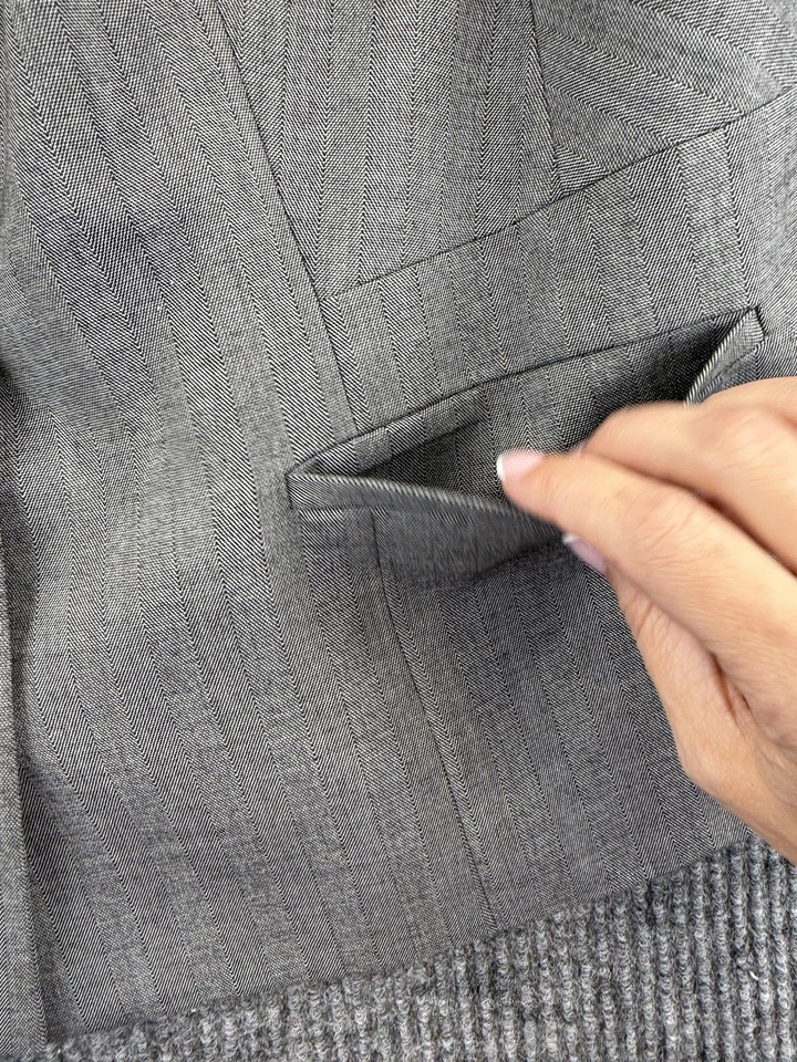 Blazer Jones New York Mujer Mujer 18W Gris Elastizado Sin Cuello Forrado Fácil Cuidado Foto 4 de 4