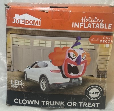 New JoieDomi Halloween 6' LIGHT Inflatable Scary Clown Truck Or Treat Car Decor