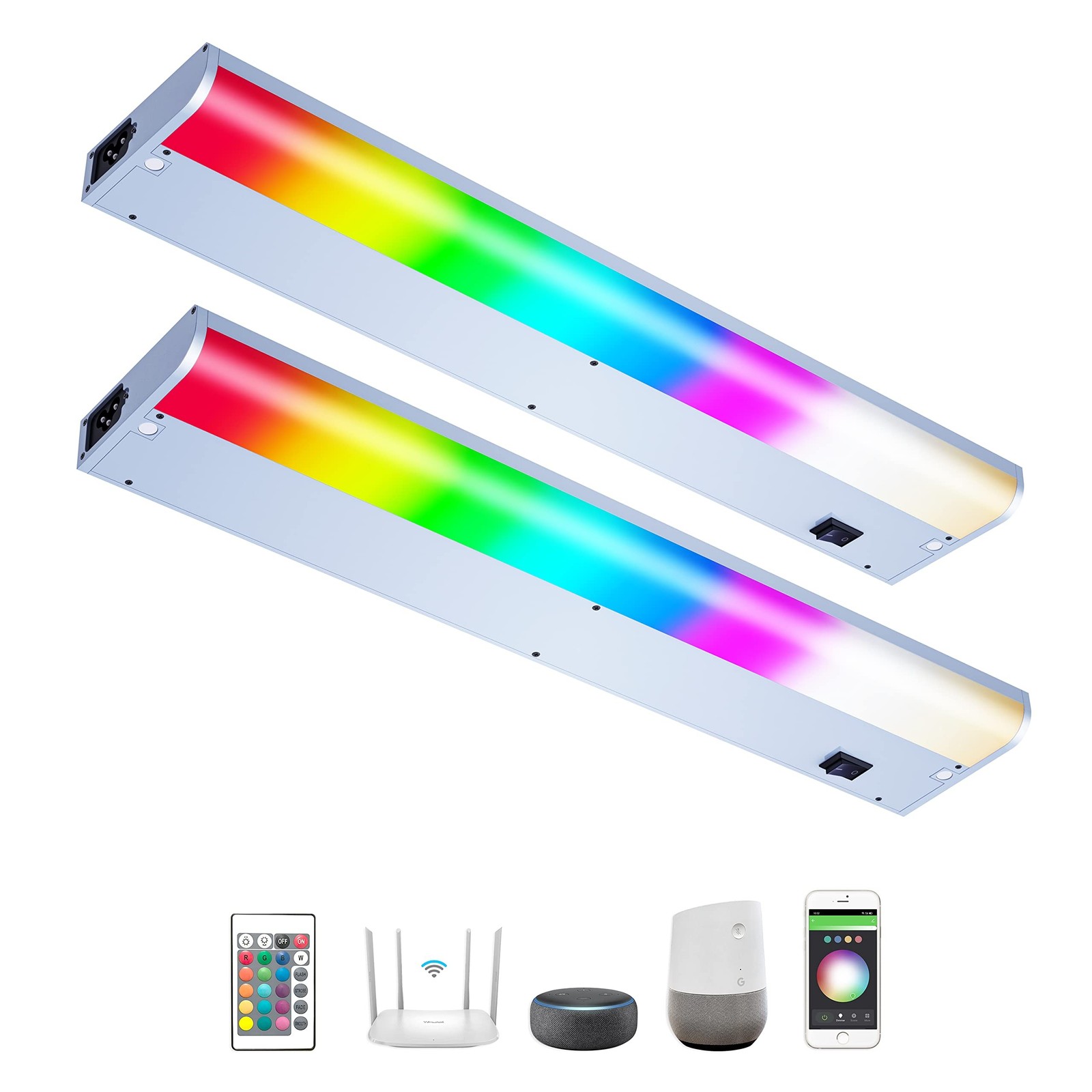 LED Under Cabinet Lighting Hardwired, Smart Adjustable White and RG... Fast Ship