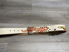 Vintage Y2K Ed Hardy Studded Leather Belt w/ Wallet Chain White Tattoo True Love