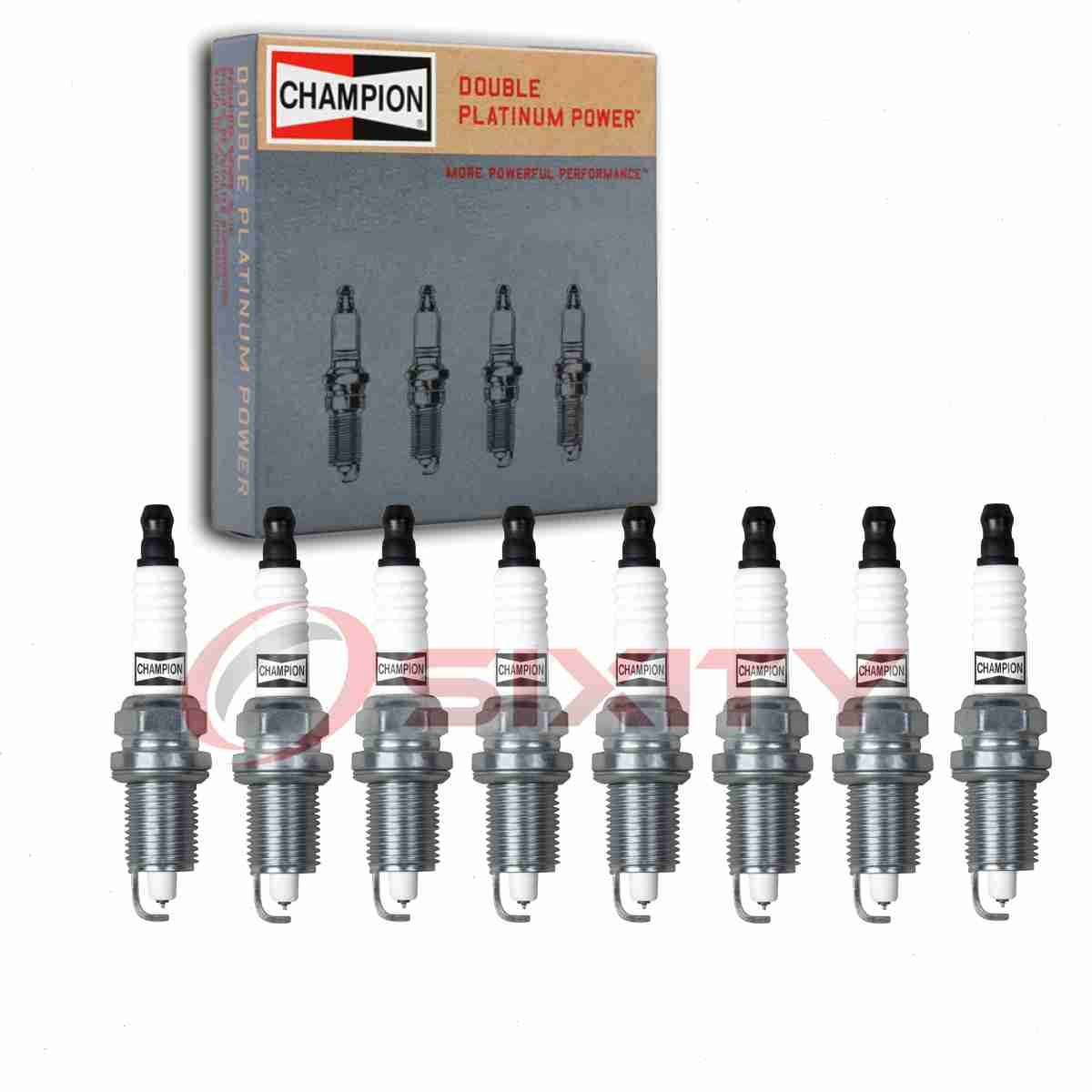 8 pc Champion Double Platinum Spark Plugs for 2000-2012 Audi A8 Quattro 4.2L bu