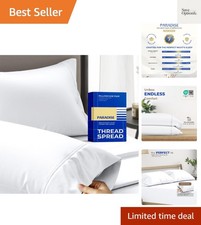 100 Egyptian Cotton Pillow Cases Queen Size Set of 2 - Luxury 1000 Series Pa...