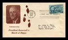 US COVER ROOSEVLET MEMORIAM FOUR FREEDOMS FDC SCOTT 933 MARCH OF DIMES
