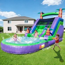 6.4m Kommerzielle PVC Aufblasbare Wasserrutsche Hinterhof für Kinder Erwachsen