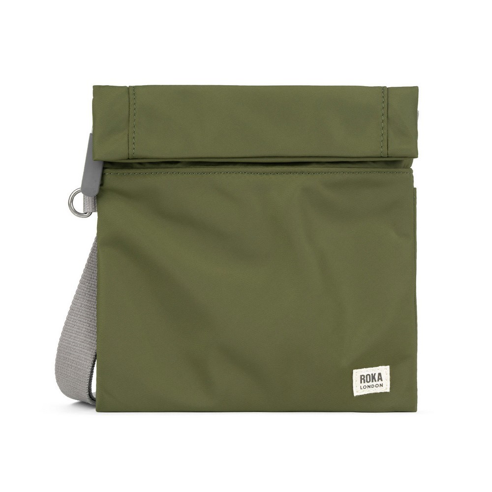 Roka Stratford Small Recycled Nylon Crossbody Bag Military