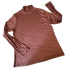 A New Day Turtleneck Top Women's XXL Rust Long Sleeve Modal Blend NWT Soft Fall