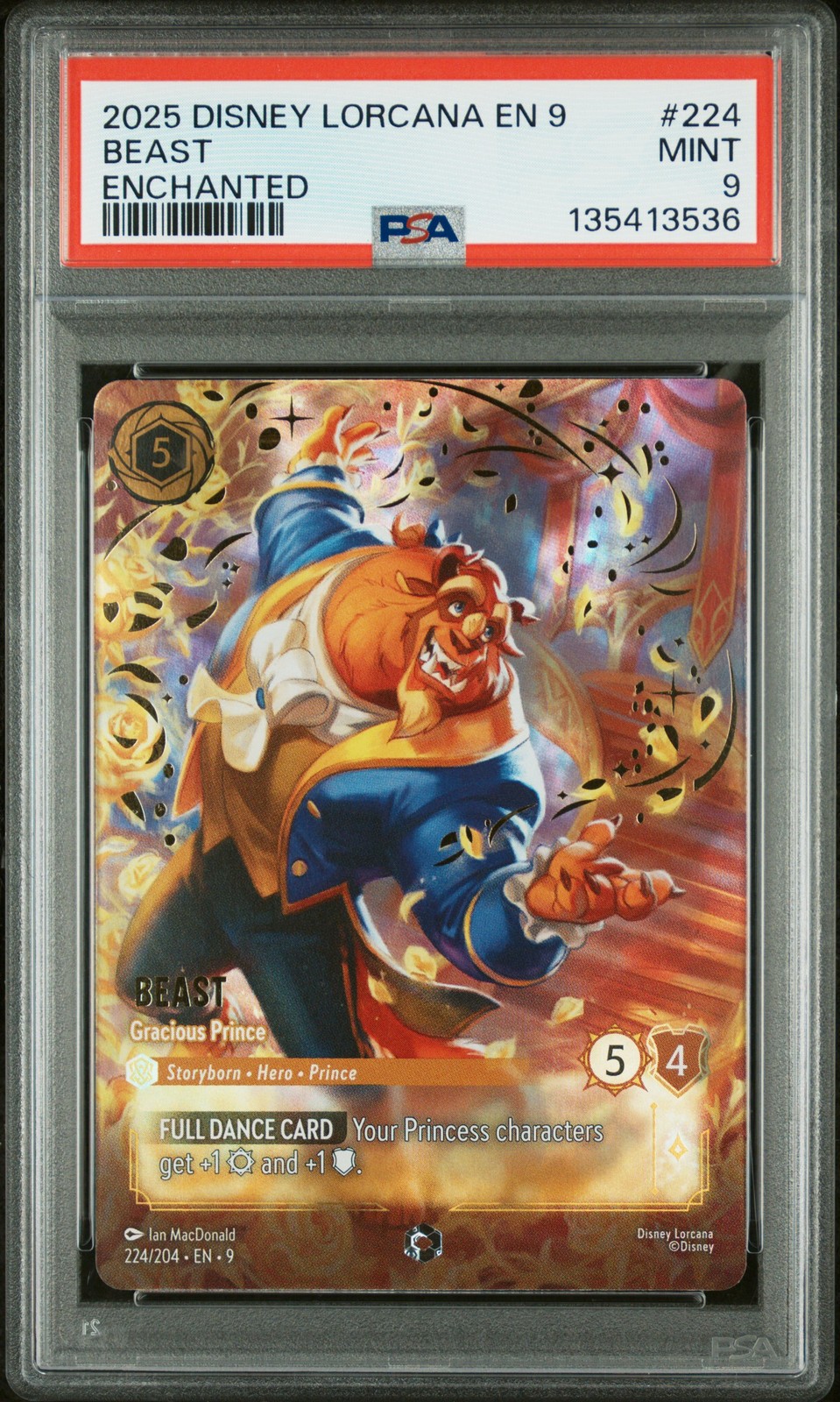 2025 Disney Lorcana En 9-Fabled #224 Beast Enchanted PSA 9