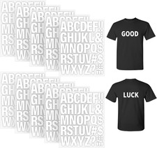 10 Sheets 440 Pieces 2 Inch White Iron on Letters A-Z for Fabric DIY Craft