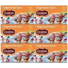 Celestial Seasonings Gingerbread Spice Herbal Tea Pack of 6 Boxes 18 Count