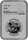 1964 50c Silver Proof Kennedy Half Dollar NGC Graded PF 69 with New Holder