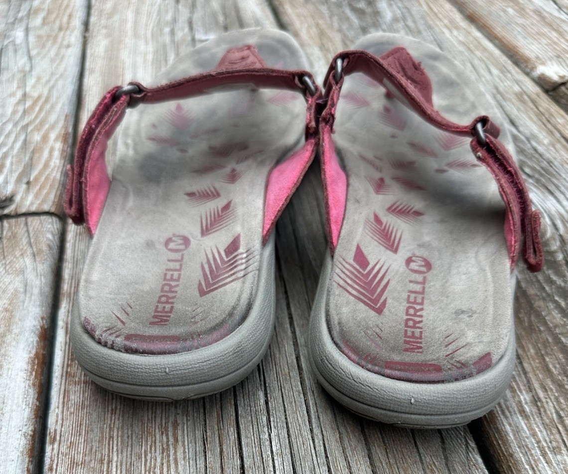 MERRELL sandali rosso mirtillo donna taglia 6 37 infradito infradito in pelle