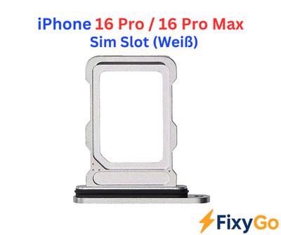 iPhone 16 Pro / 16 Pro Max SIM Karten Slot Halter Ersatz SIM Tray Weiß
