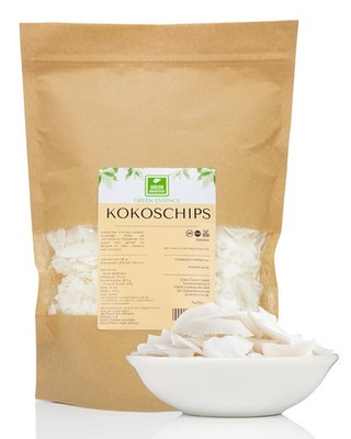 Kokos Chips 500g - Fertigsnack in Scheiben - ungesüßt - Kokosnusschips - KETO 