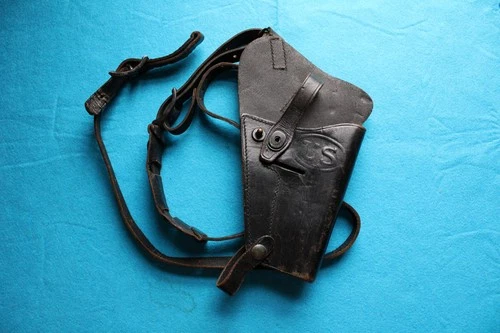 WW2 US Military Black Leather .45 Caliber Tanker Holster Western Mfg Co 7791527