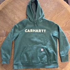 Carhartt Women's XL 16-18 Relaxed Fit Midweight Logo Hoodie Sweatshirt Green