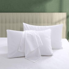 100 Egyptian Cotton Pillow Protectors Set of 2, 600 Thread Count King Size Bed