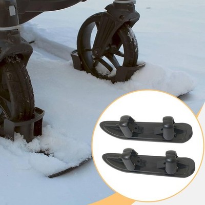 2 Pieces Stroller Skis Skiing Sled Sports Accessories Snow Sledge Board