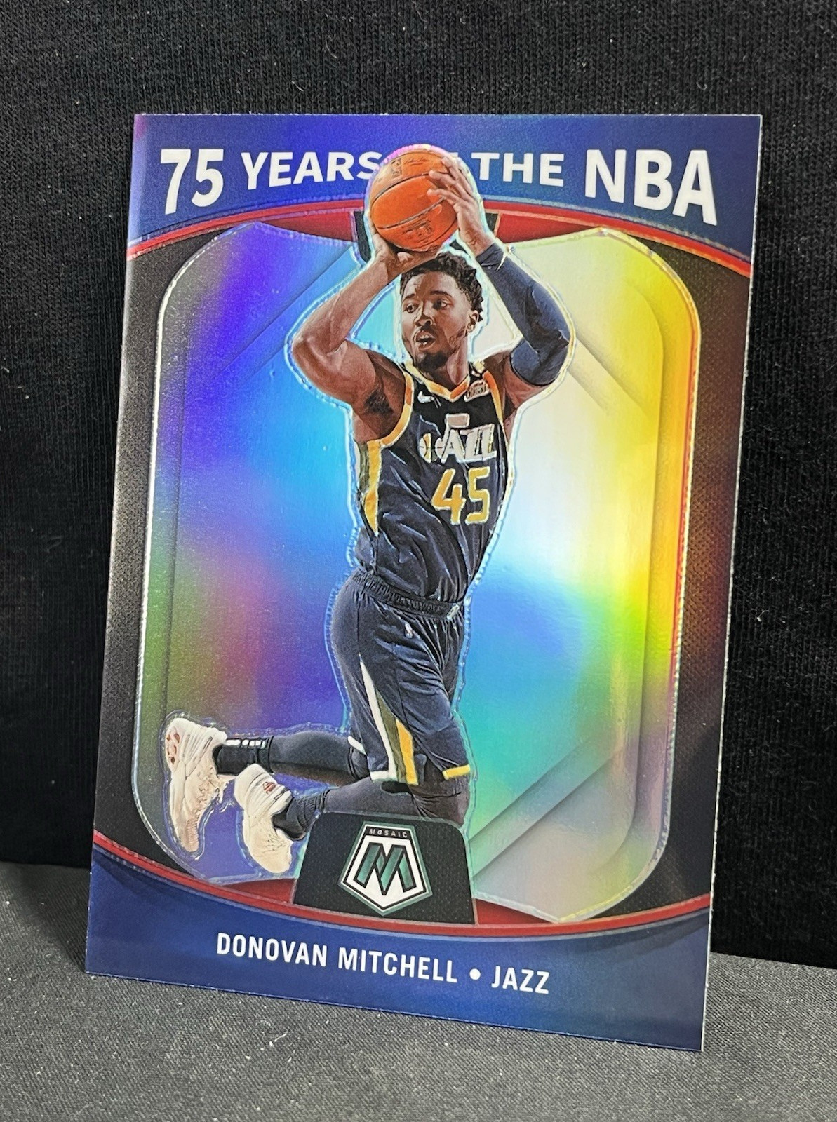 Panini 2021-22 Mosaic 75 Years of the NBA Donovan Mitchell Jazz Silver Prizm #79