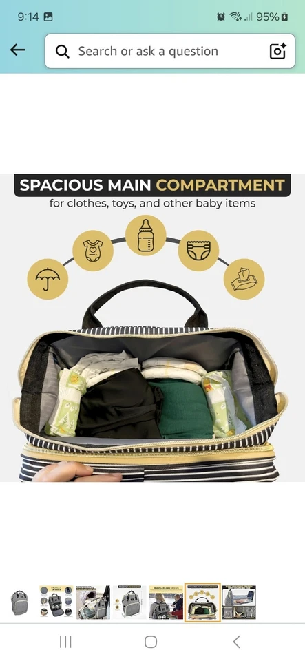 Bolso de bebé con función de cuna cambiante Foto 3 de 4