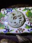 Rare Antique/ Vtg. Chinese Jade Cloisonne Box, Agarwood Nuggets — photo 2