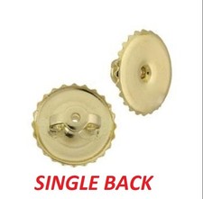SINGLE 9mm Large 14k Solid Yellow Gold 0.041" Threaded Screw Earring Back Nut US
