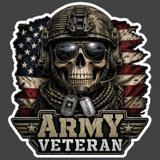 Army Veteran Sticker Vinyl Decal Military Skull Patriotic Hero Gift Army Veteran Sticker Vinyl Decal Military Skull Patriotic Hero Gift
