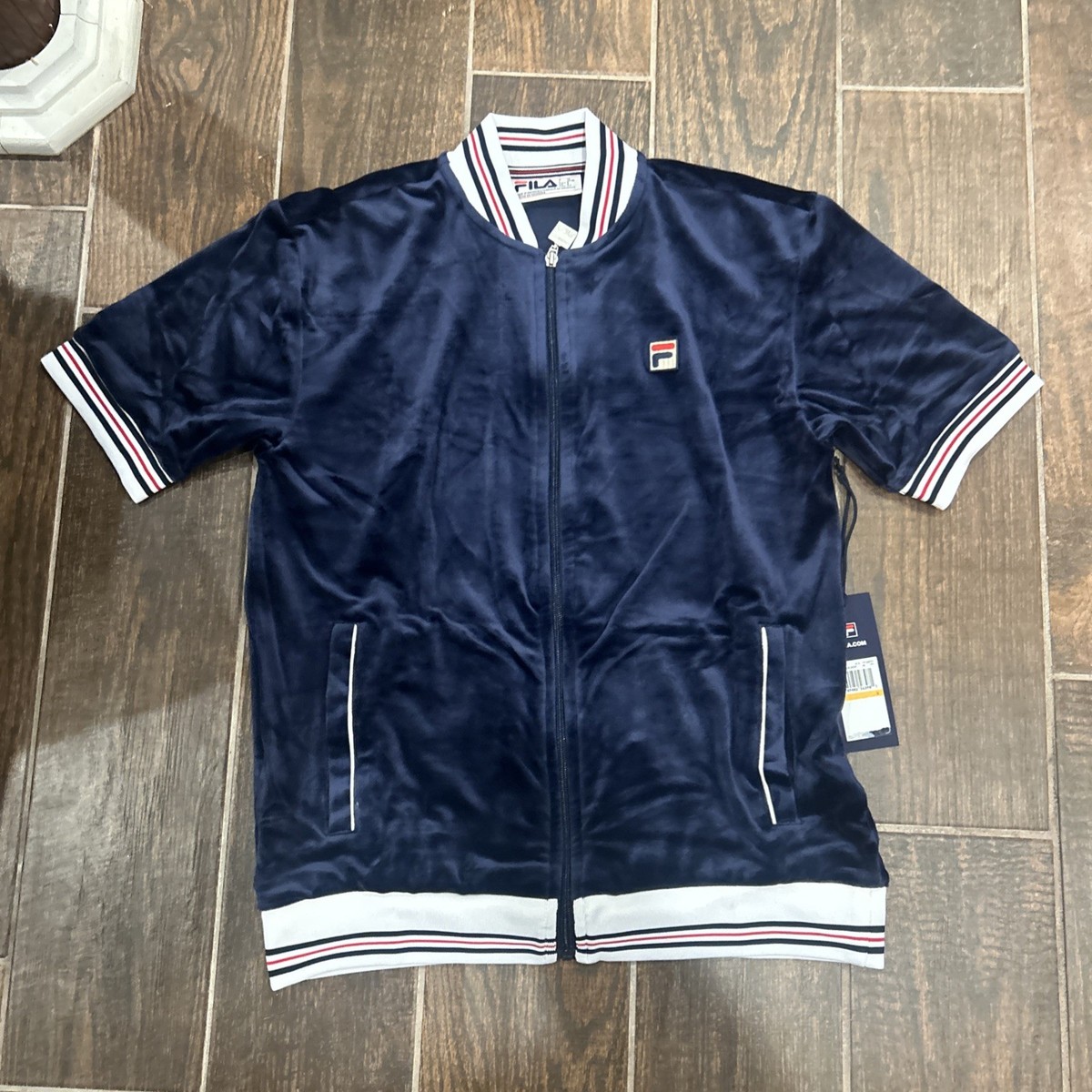 fila velour suit short sleeve navy blue size small new y2k | eBay